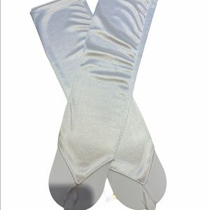 Pure white elbow length gloves